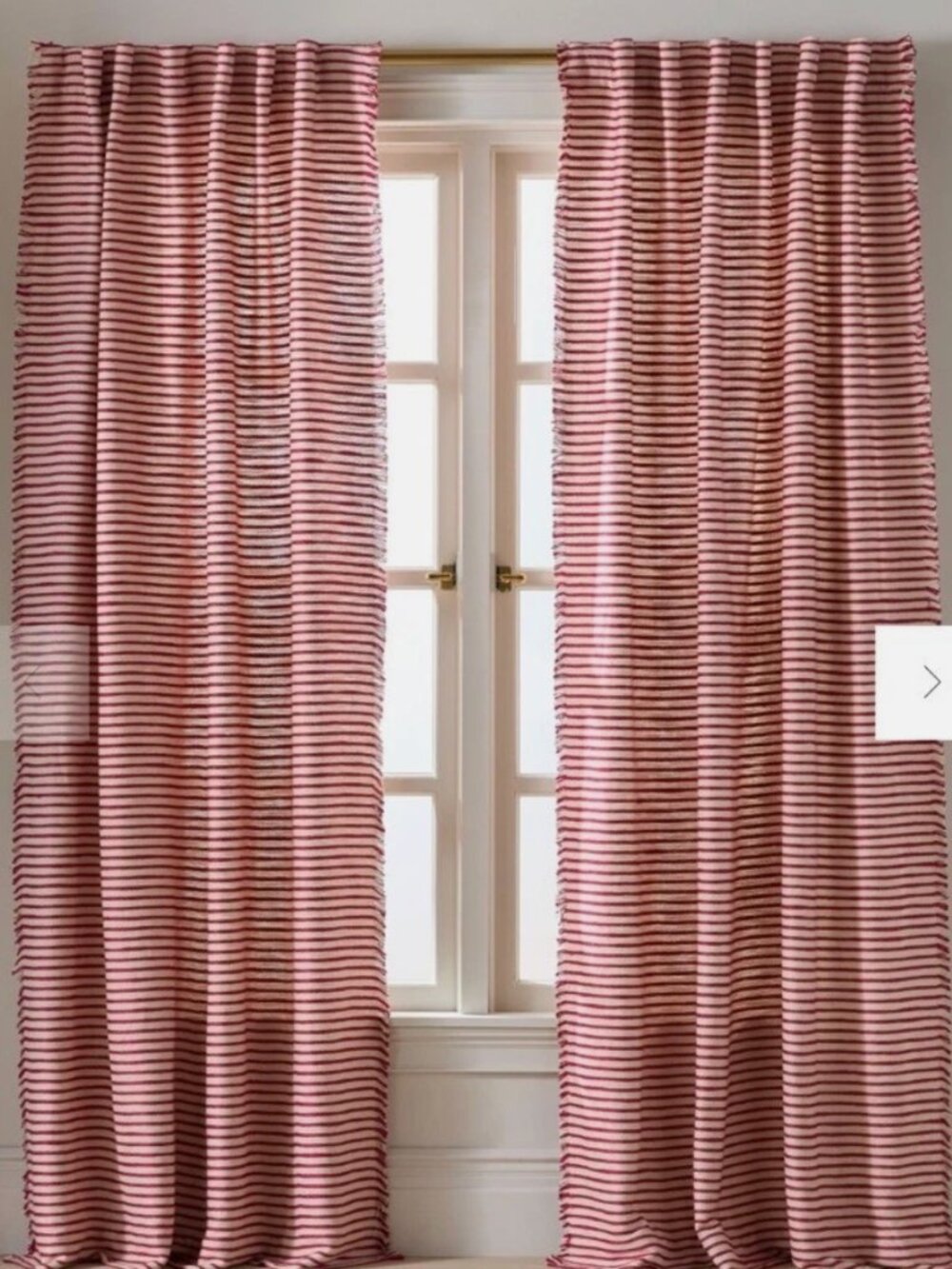 NEW Set of 2 Anthropologie Pieced Stripe Woven Curtain Panel 50x84
